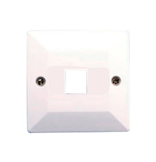 Placa p/ 1 Tomada RJ45/RJ11 Branca Linha Sistema X - Transmobil